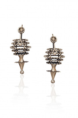Silver temple earrings