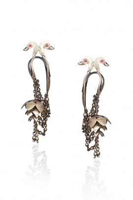 Silver signature earrings
