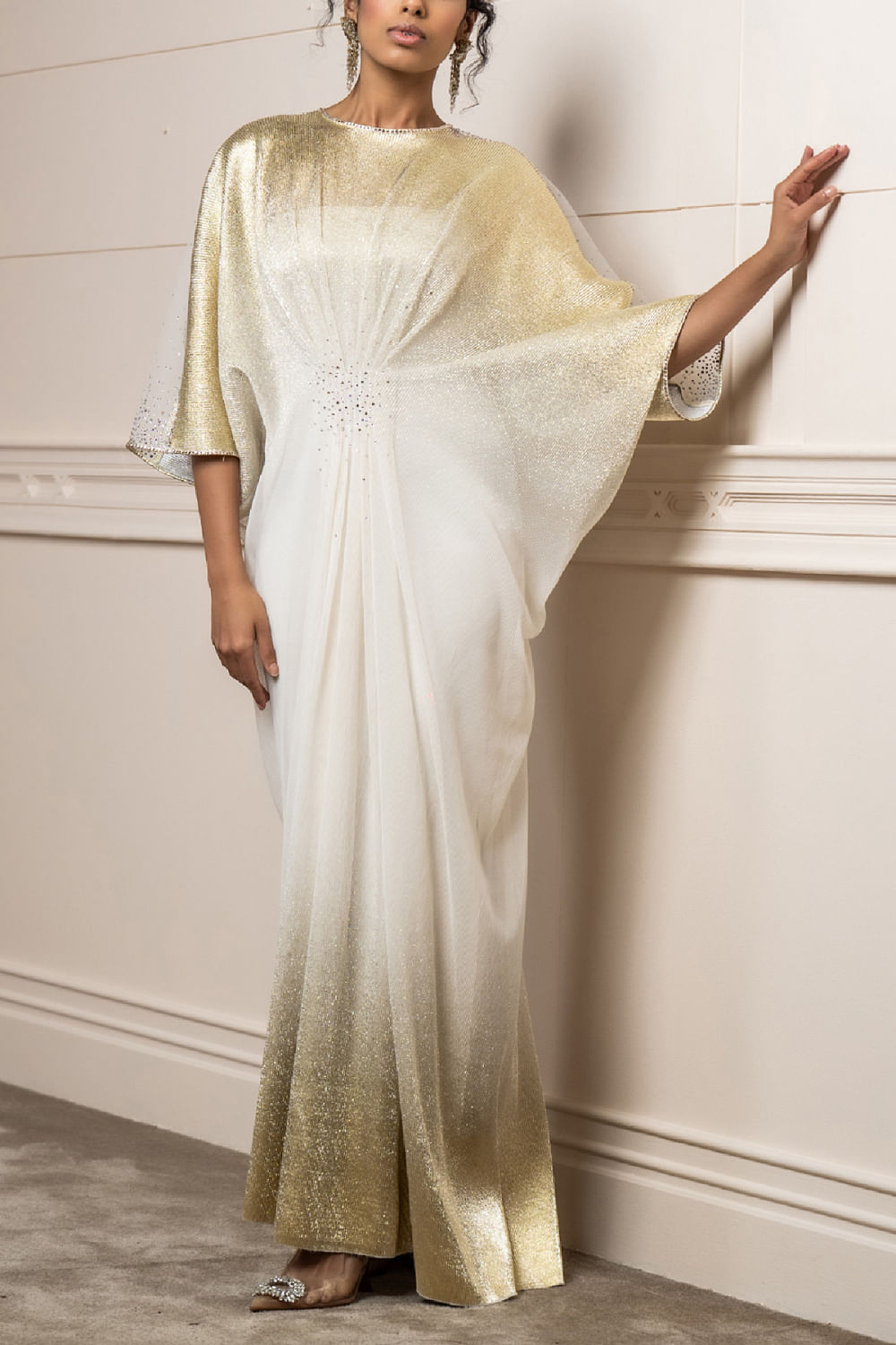 Gold kaftan dress hot sale