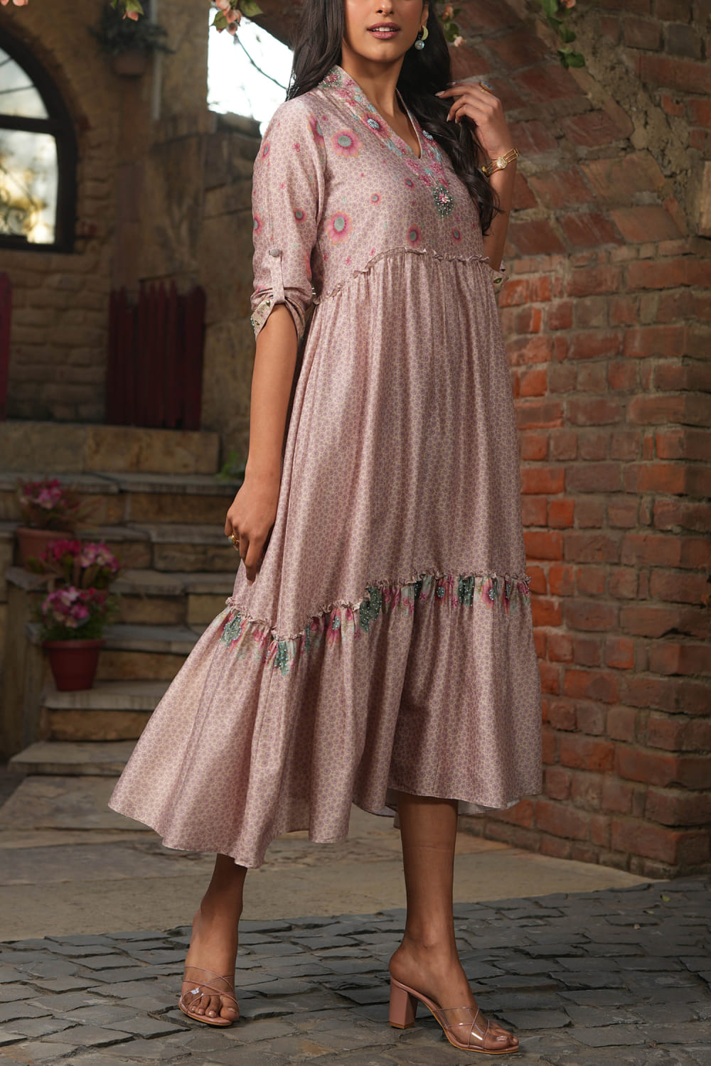 Nidra Peasant Tiered Dress