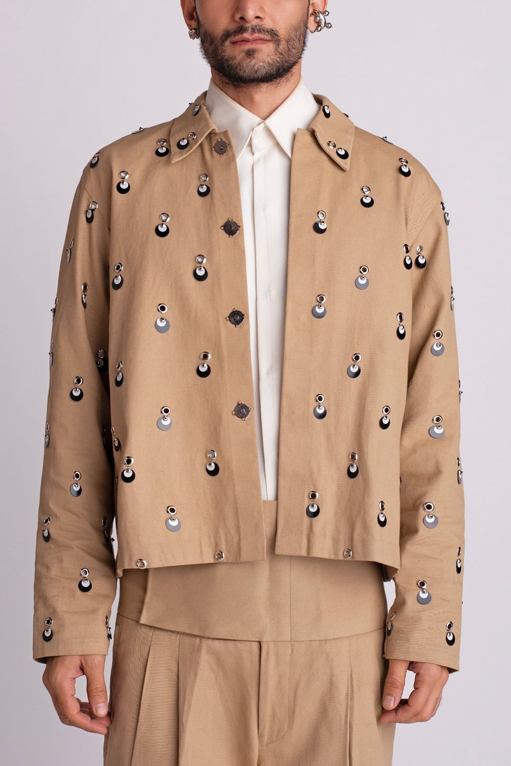 Khaki sequin jacket clearance