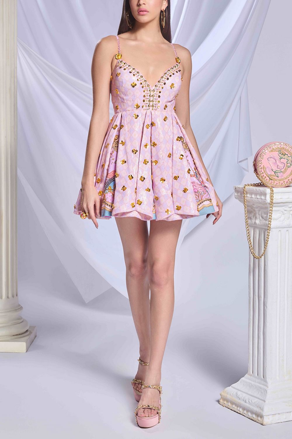 Peach embellished dress store