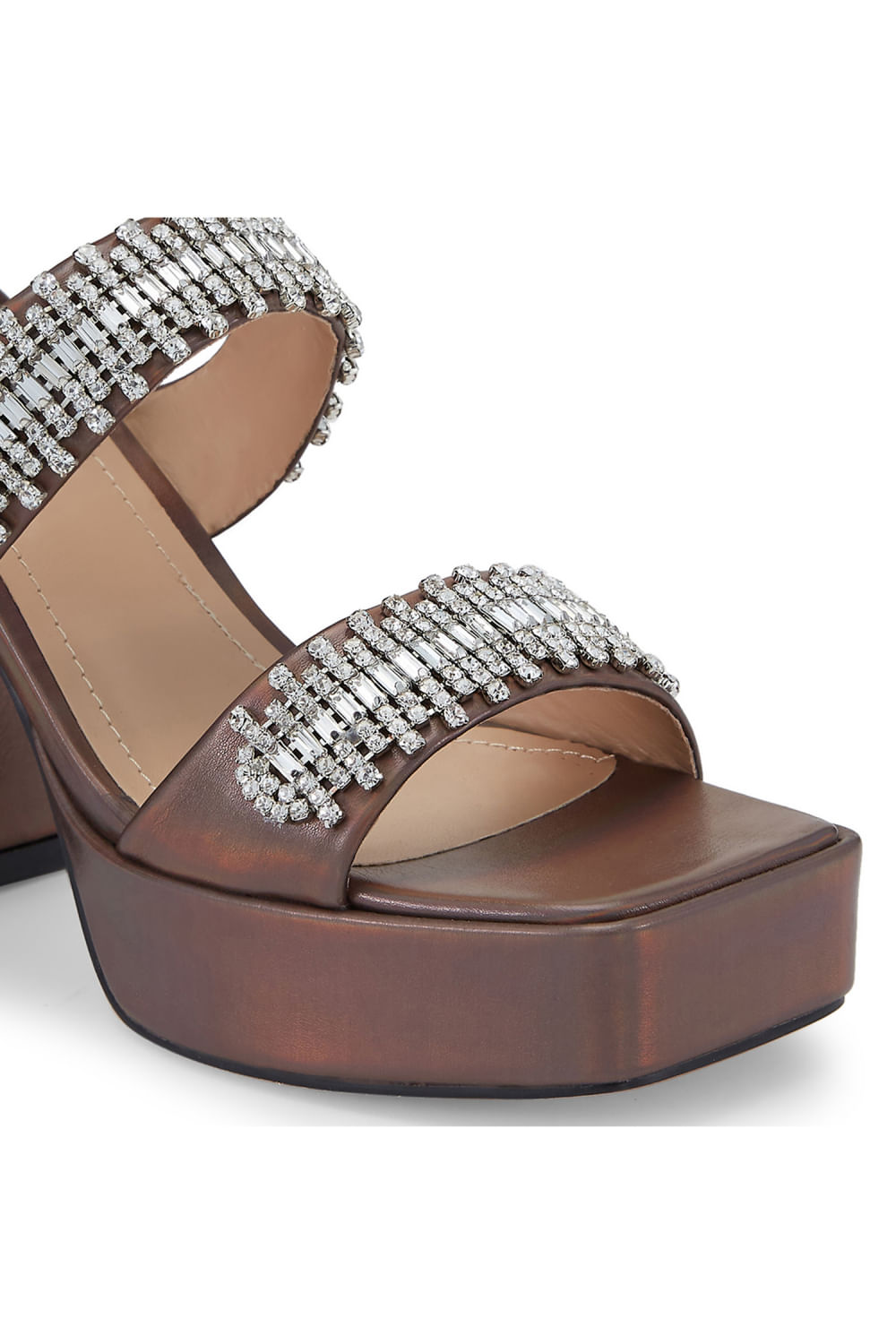 Buy Grey crystal embellished block heels by Anaar at Aashni and Co