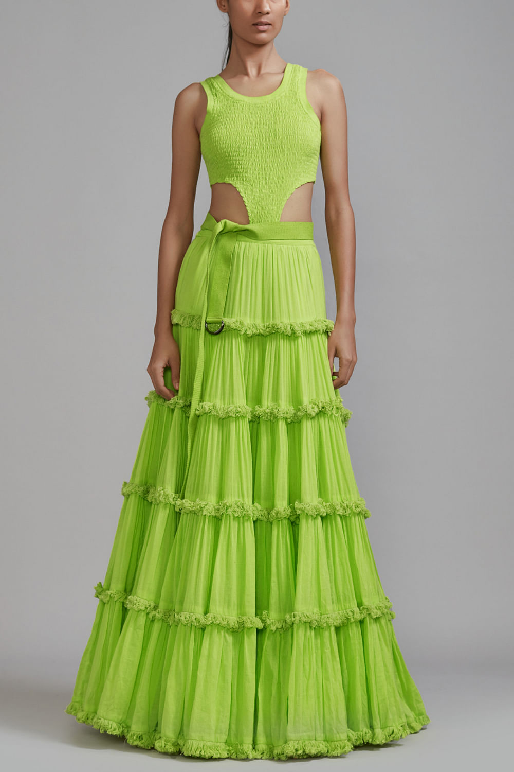 Neon tiered skirt new arrivals