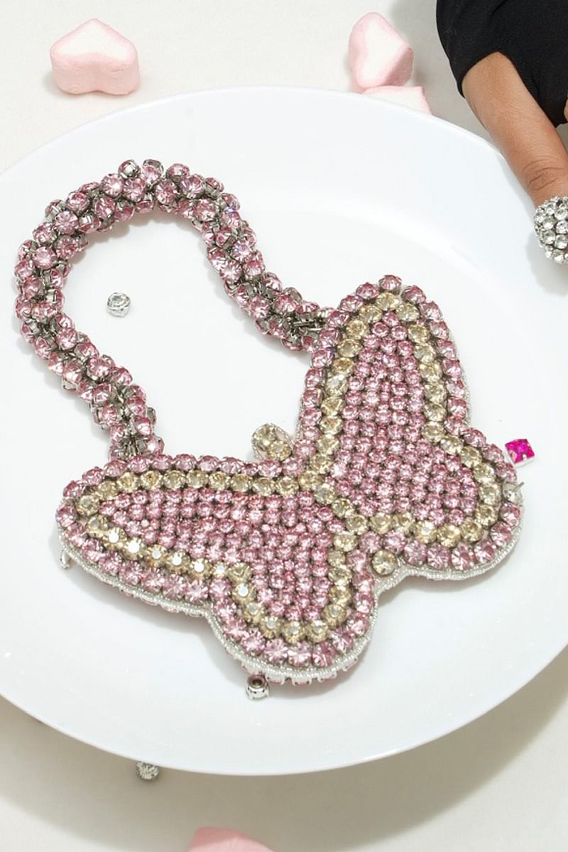 Pink butterfly purse on sale