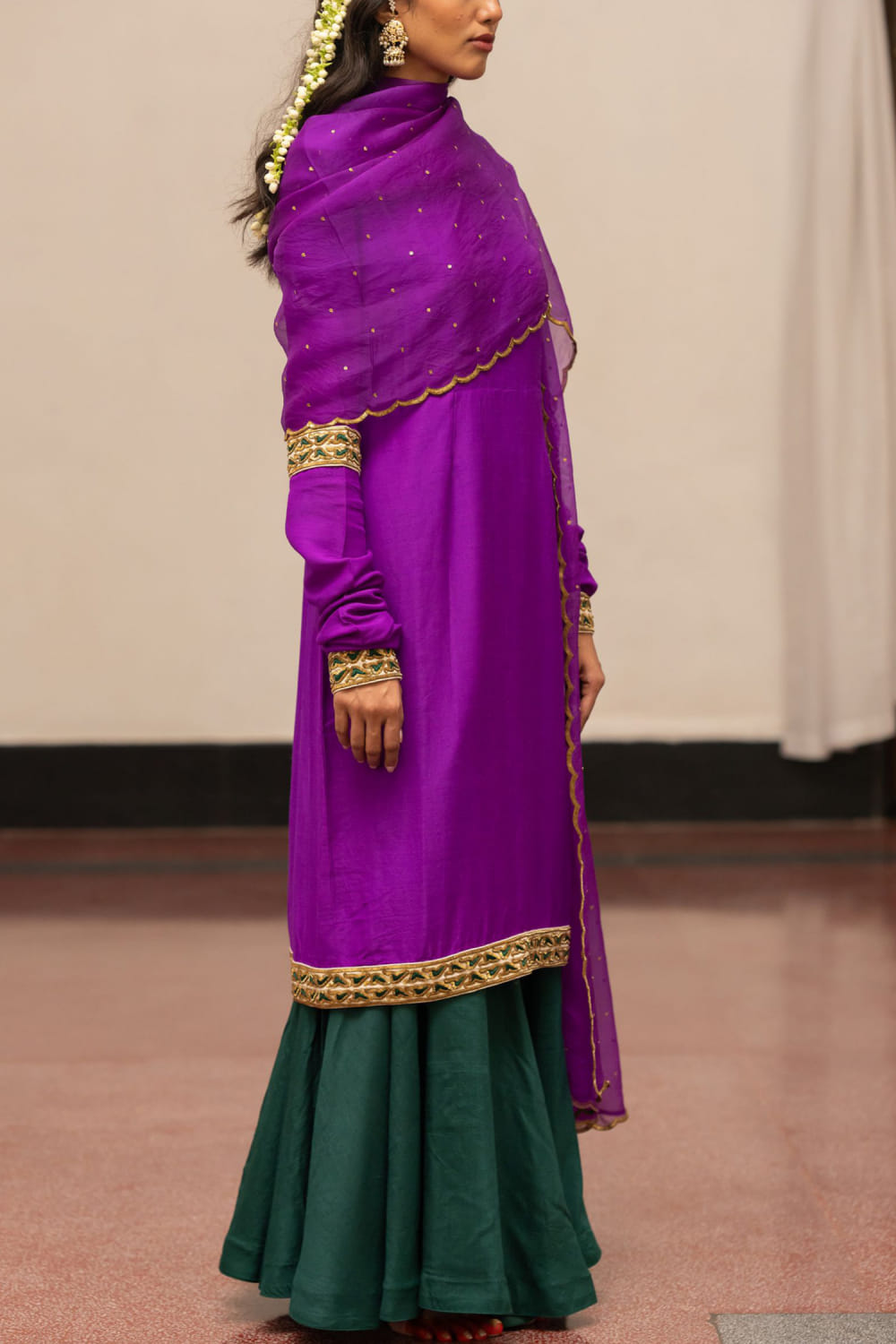Buy Violet sequin sharara set-MimamsAa by Ankita Singh| Aashni & Co