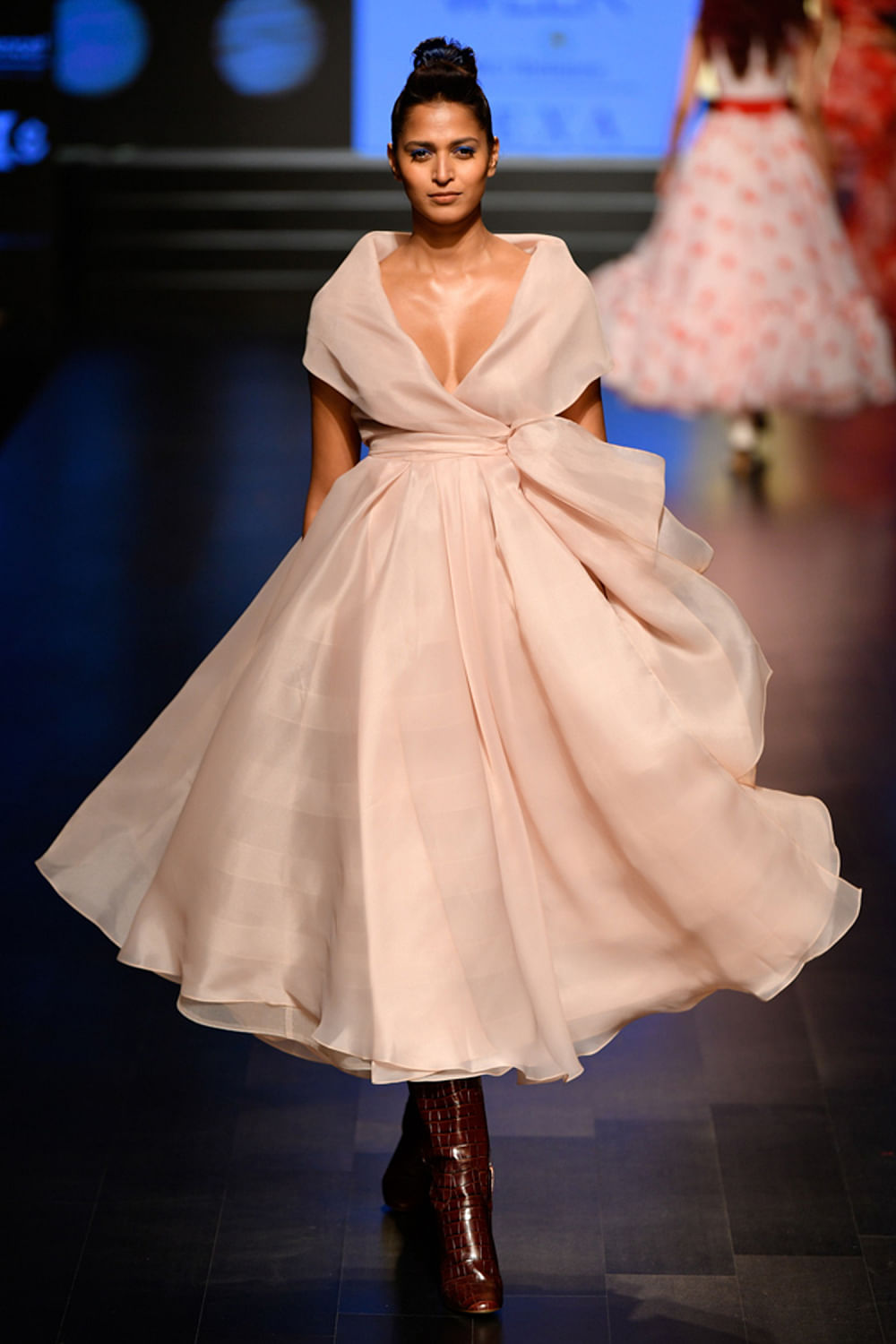 Shawl collar gown hot sale