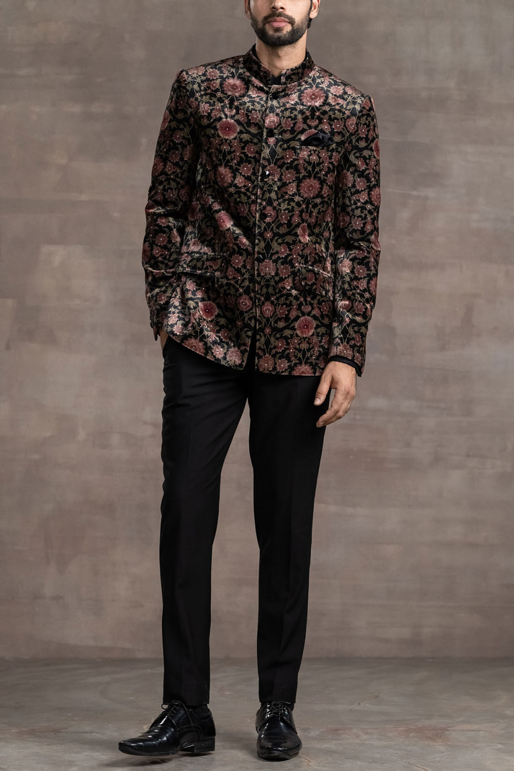Velvet bandhgala top