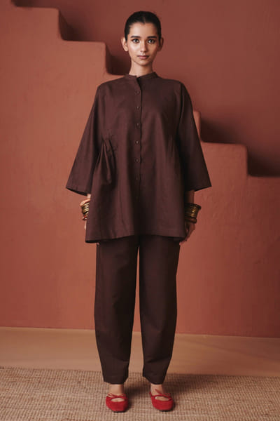 Brown embroidered co-ord set