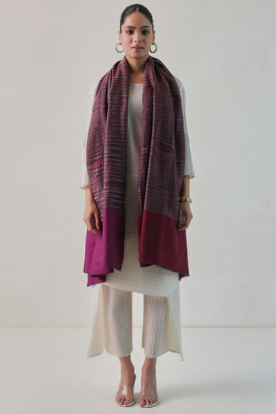 Pink and grey pashmina shawl