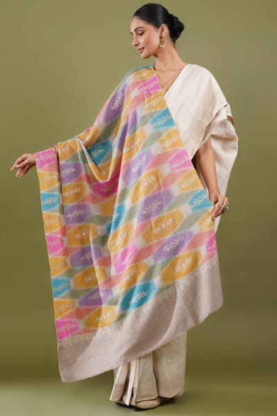 Multicolour pashmina woven shawl