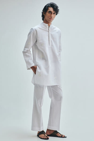 Saphed White pleated pants SAPHAUG26D152928