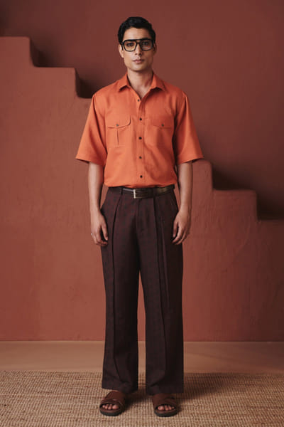 Marigold cotton linen shirt