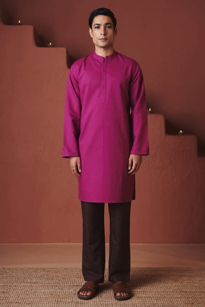Orchid cotton linen kurta