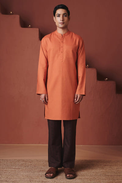 Marigold cotton linen kurta