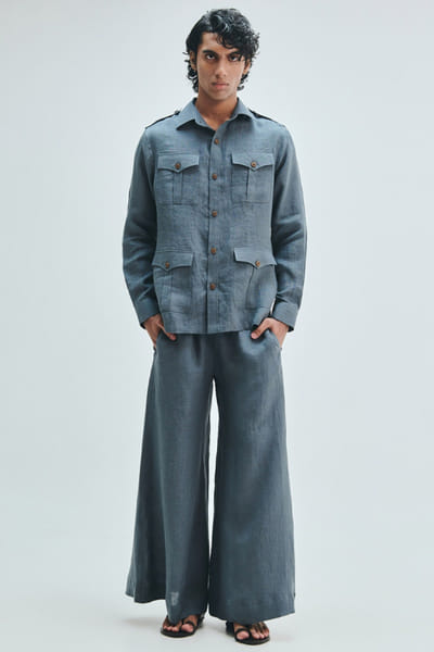 Saphed Slate safari shirt SAPHAUG26D152947