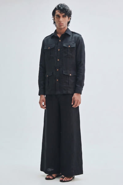 Saphed Black safari shirt SAPHAUG26D152941