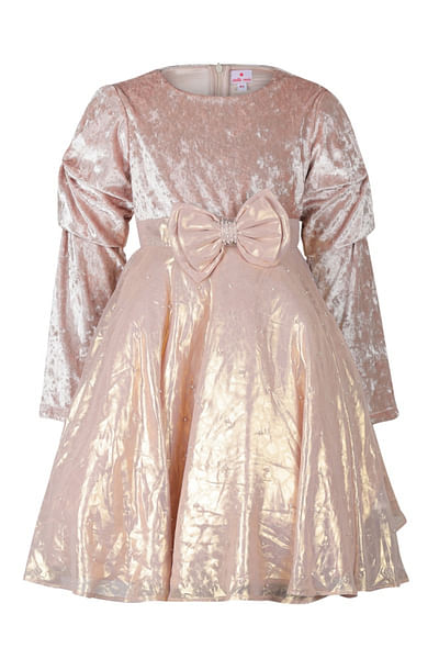 Gold pearl embellished dress
