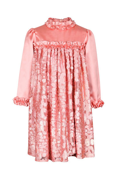 Peach ruffled dress