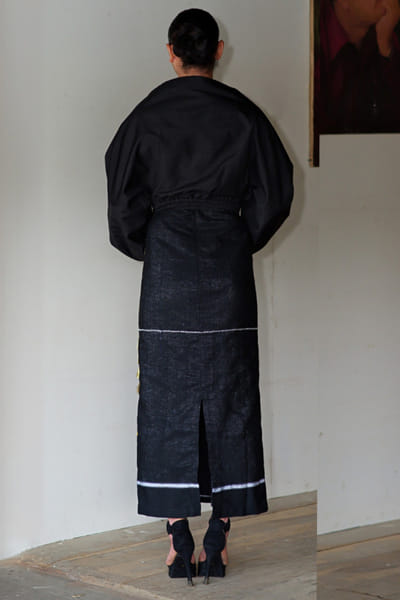 11 Tareng Black embroidered panelled dress-jacket set 11TAJUL26D148688