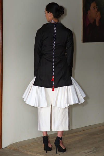 11 Tareng Black crossover shirt and tube dress set 11TAJUL26D148684