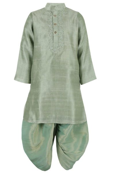 Sage green embroidered kurta set