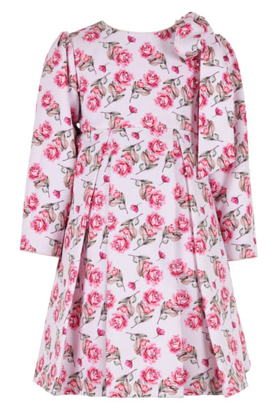 Pink rose printed dress