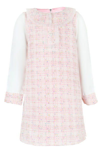 Baby pink tweed dress