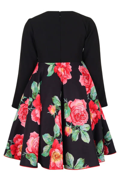 Black floral printed dress
