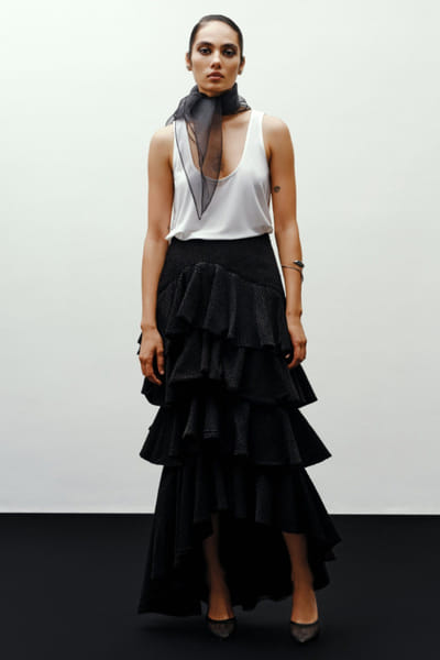 431-88 by Shweta kapur White mesh top 431JUL26D150499