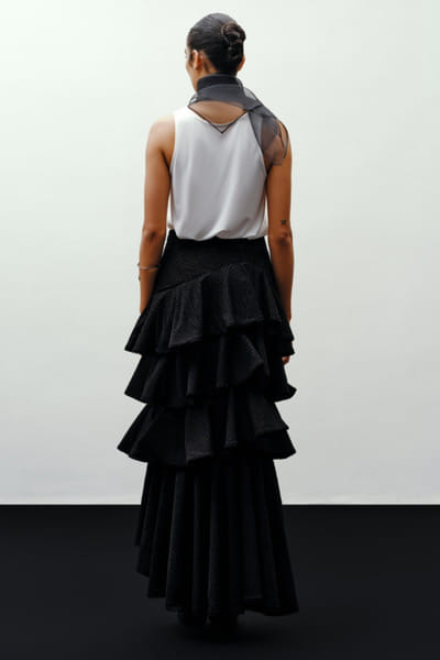 431-88 by Shweta kapur White mesh top 431JUL26D150499