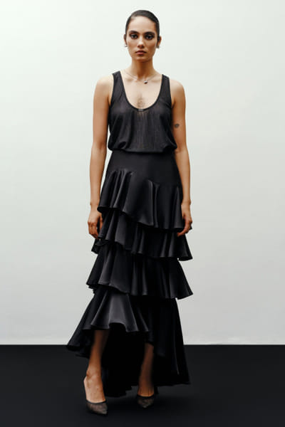431-88 by Shweta kapur Black mesh top 431JUL26D150500