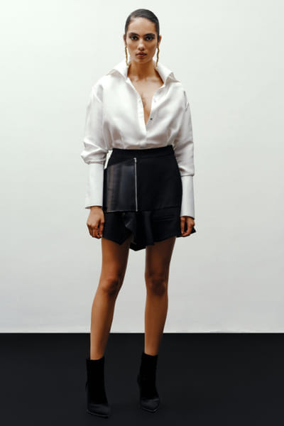 431-88 by Shweta kapur Black crepe mini skirt 431JUL26D150506