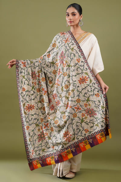 Multicolour woven pashmina shawl