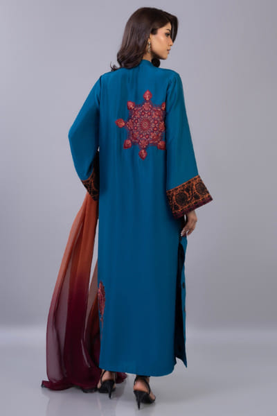 Zainab Chottani Blue embroidered long kurta set ZAINAPR26D142576