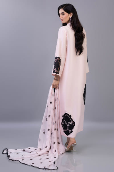 Zainab Chottani Pink applique long kurta set ZAINAPR26D142578