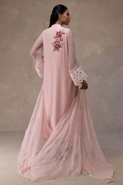 Zainab Chottani Peach embroidered long kurta set ZAINAPR26D142571