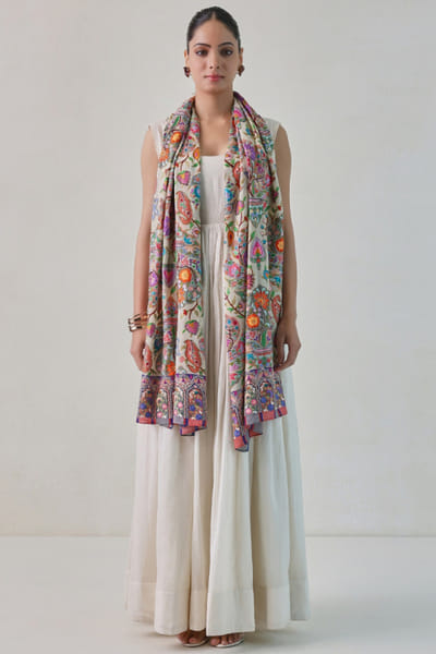 Ivory embroidered stole