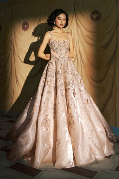 Gold embroidered gown