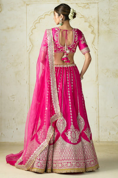 Gopi Vaid Rani pink sequin embroidered lehenga set GOPNOV25D137923