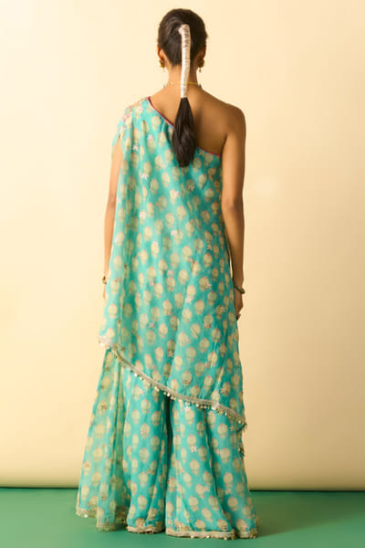 Gopi Vaid Aqua green embroidered co-ord set GOPIJUL26D150640