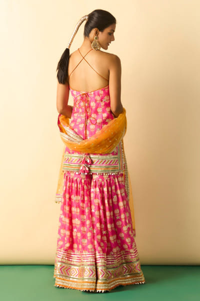 Gopi Vaid Pink motif printed sharara set GOPIJUL26D150648