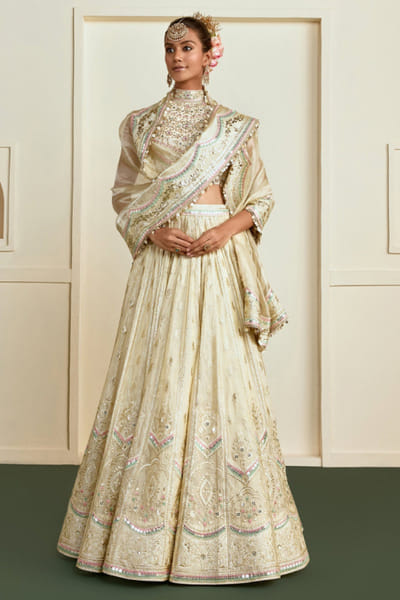 Gopi Vaid Gold mirror embroidered lehenga set GOPIJUL26D149280