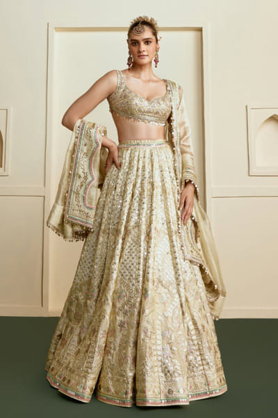 Gopi Vaid Gold gota embroidered lehenga set GOPIJUL26D149281