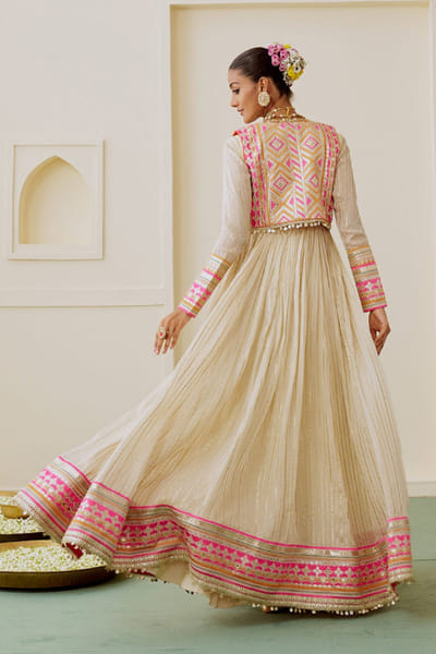 Gopi Vaid Ivory zari embroidered anarkali set GOPIJUL26D149285