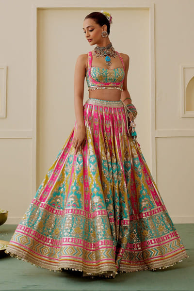 Gopi Vaid Multicoloured foil printed lehenga set GOPIJUL26D149291