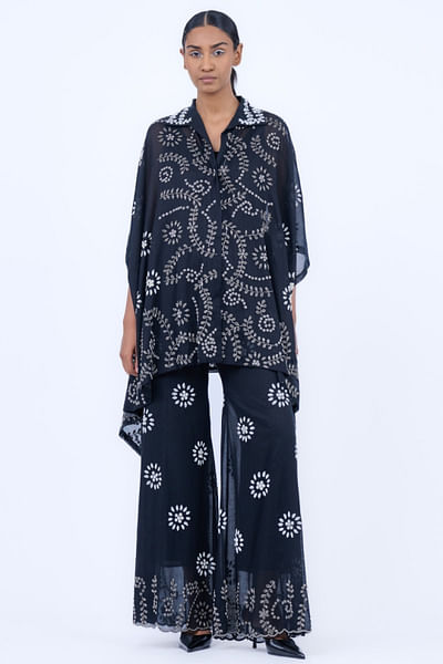 Black beadwork cape