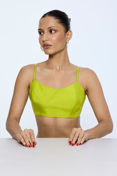 Green silk blouse