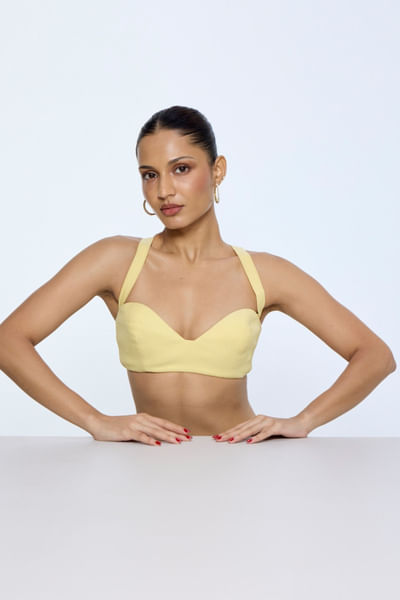 Lemon yellow chiffon blouse