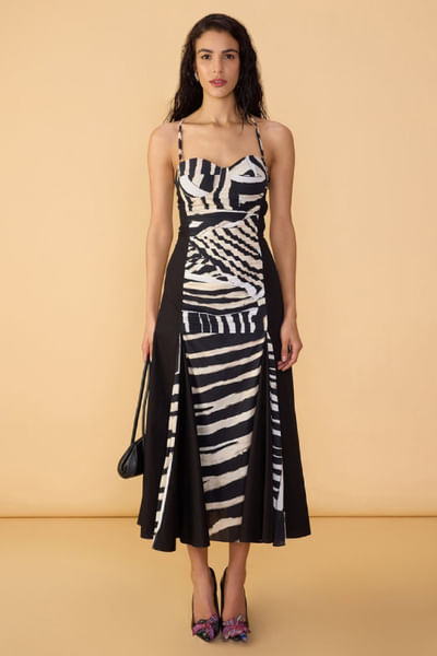 Black and white stripe dress